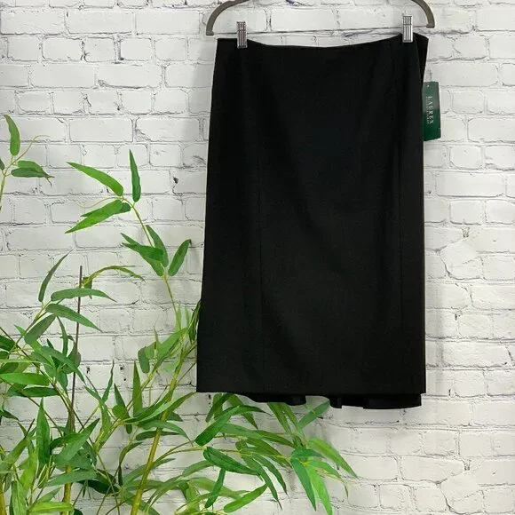 Lauren Ralph Lauren Black Skirt w/ Peplum Detail - Picture 1 of 5